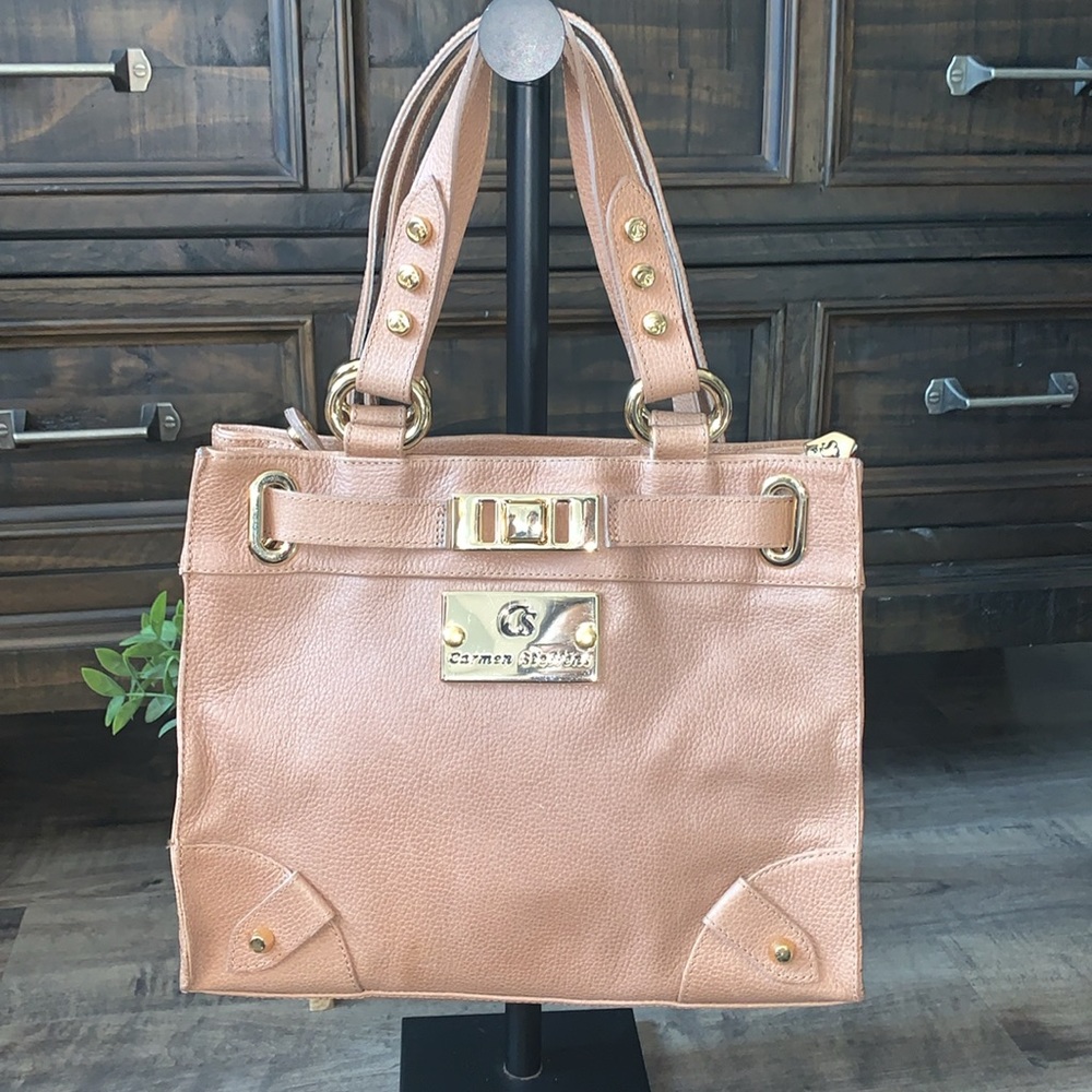 CARMEN STFFENS BROWN LEATHER HANDBAG